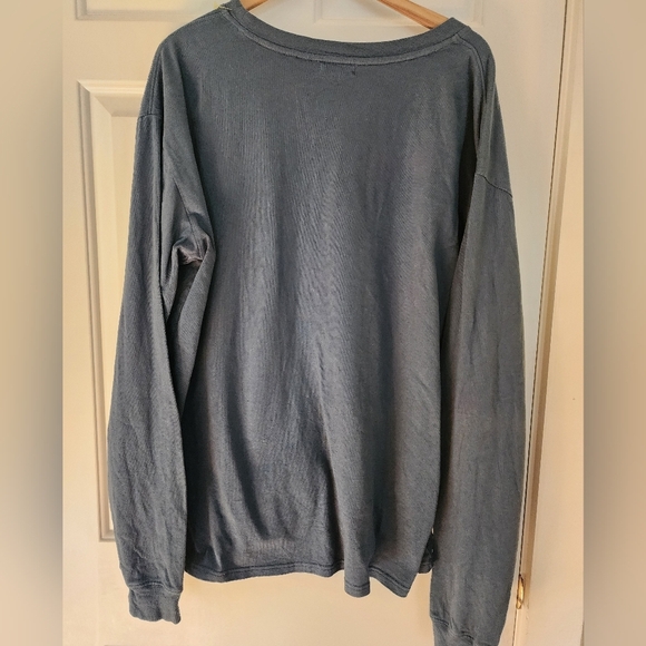 Good American Long Sleeve Tee Orion Blue Size 3/4 Crew Neck Cotton - Picture 3 of 11